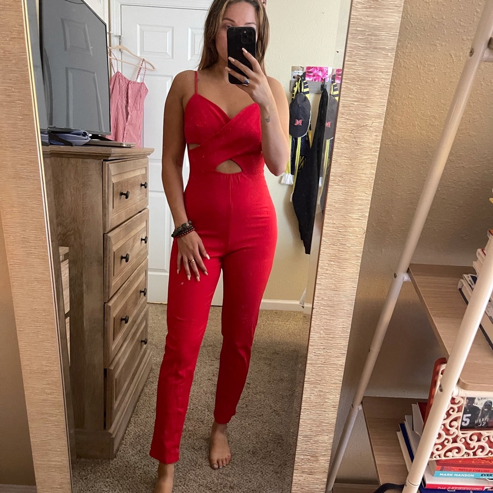 Red jumpsuit